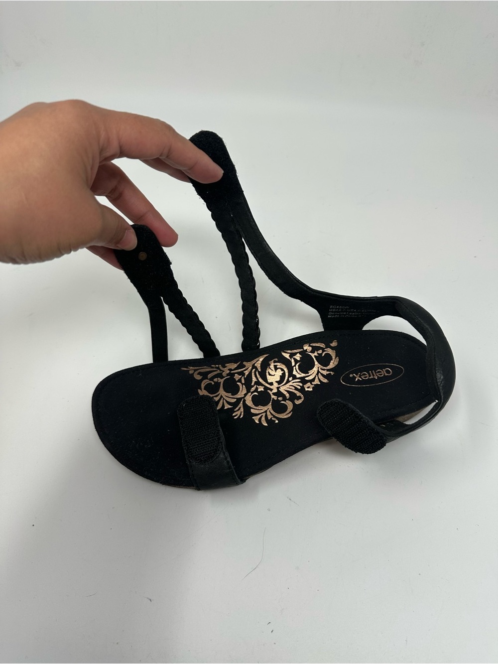Aetrex Jullian Braided Quater Strap Sandals Black Women's 6 - Picture 12 of 16